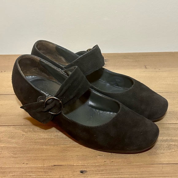Paul Green black suede Mary jane with low wedge heel US size 10 - Picture 4 of 10
